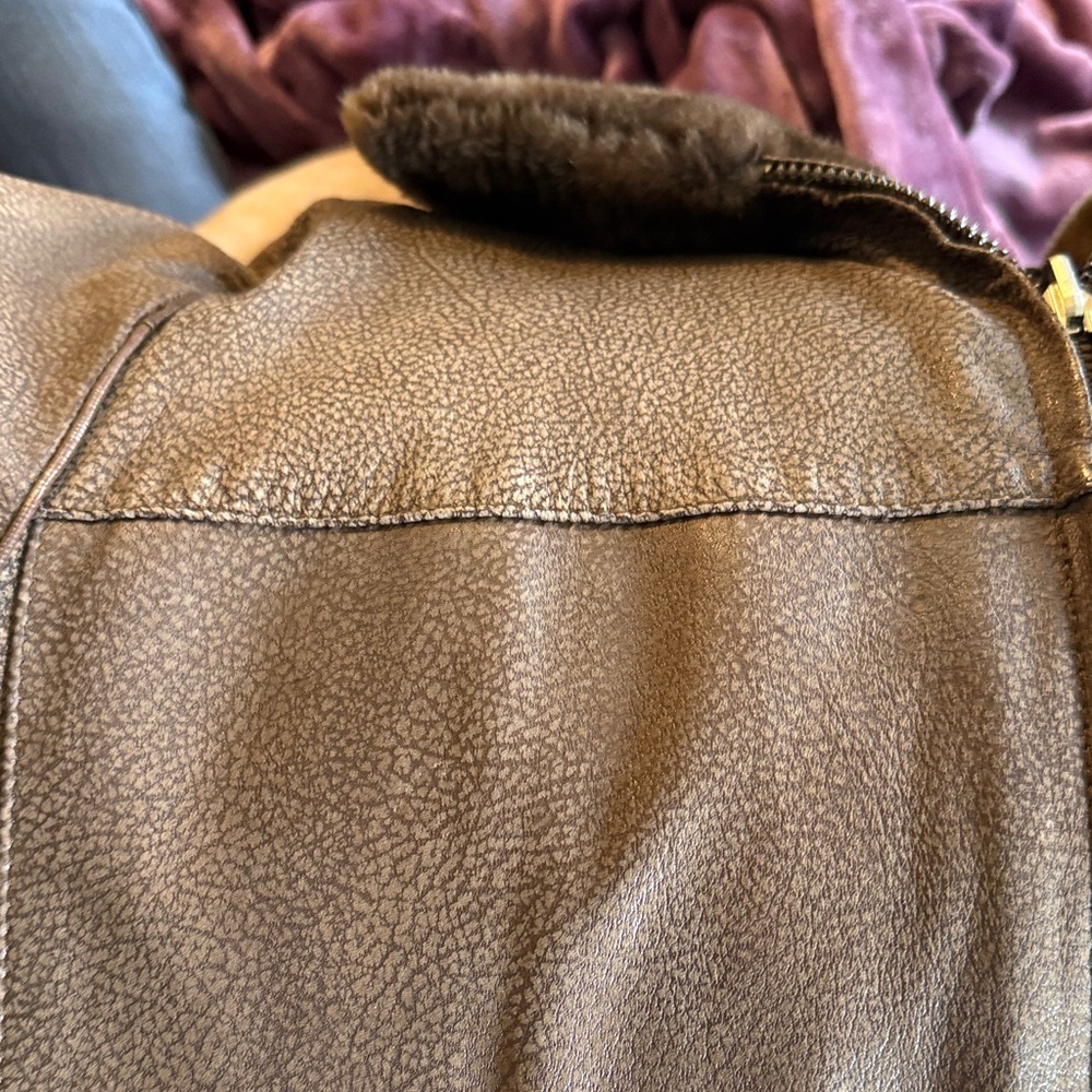 Brown Faux Leather Jacket